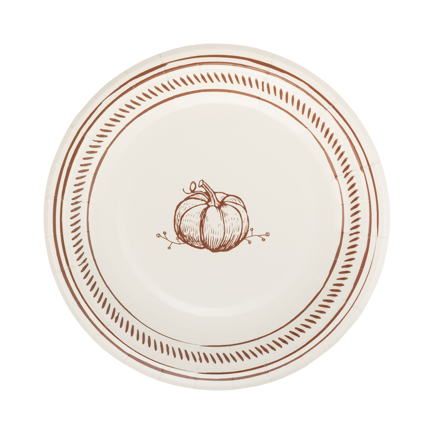 Pumpkin Line Art Paper Plates