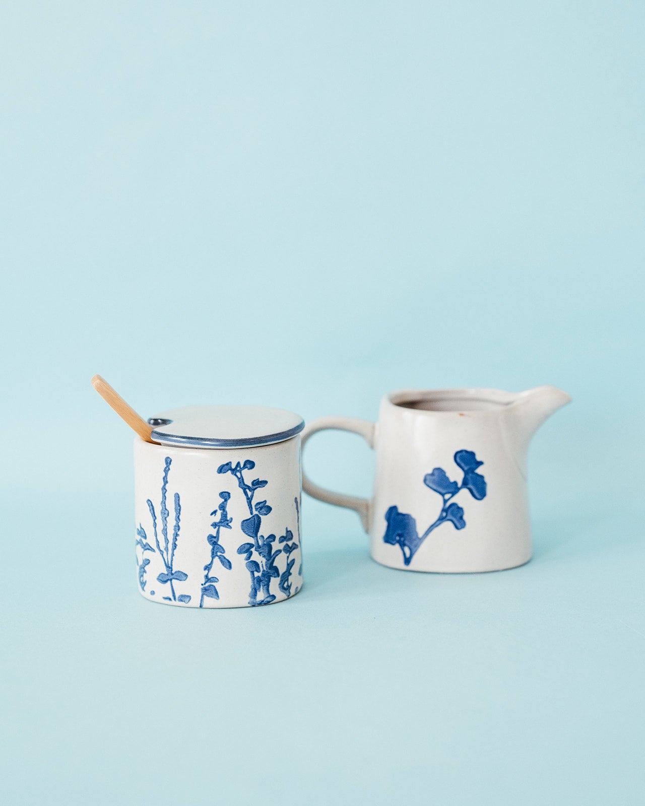 Hand Stamped Cream & Sugar Set