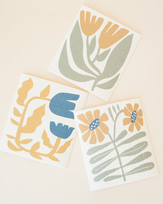 Reusable Floral Sponge Cloth