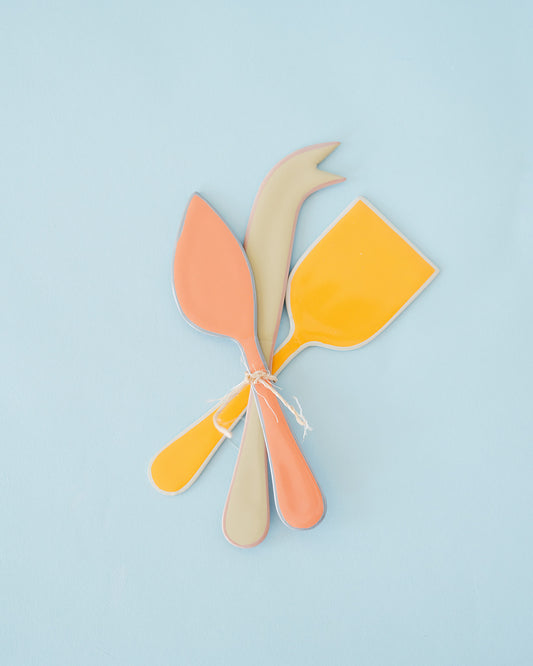 enameled stainless steel cheese knives