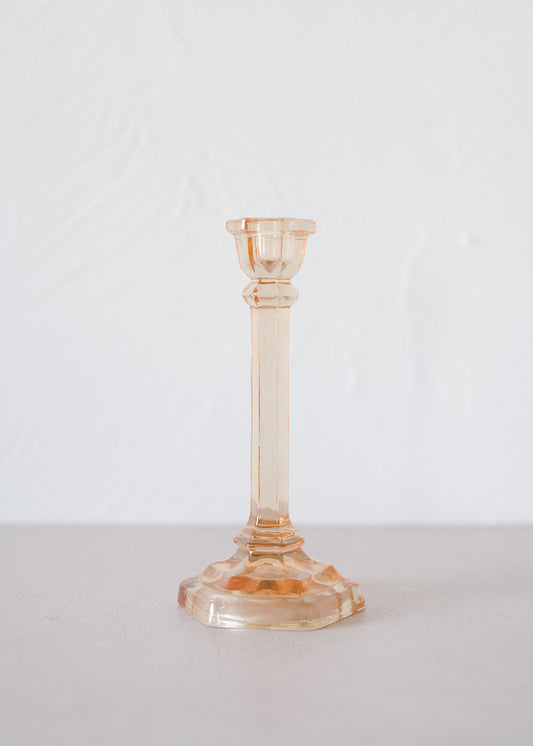 Yellow Glass Taper Holder