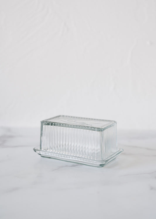 Pressed Glass Butter Dish
