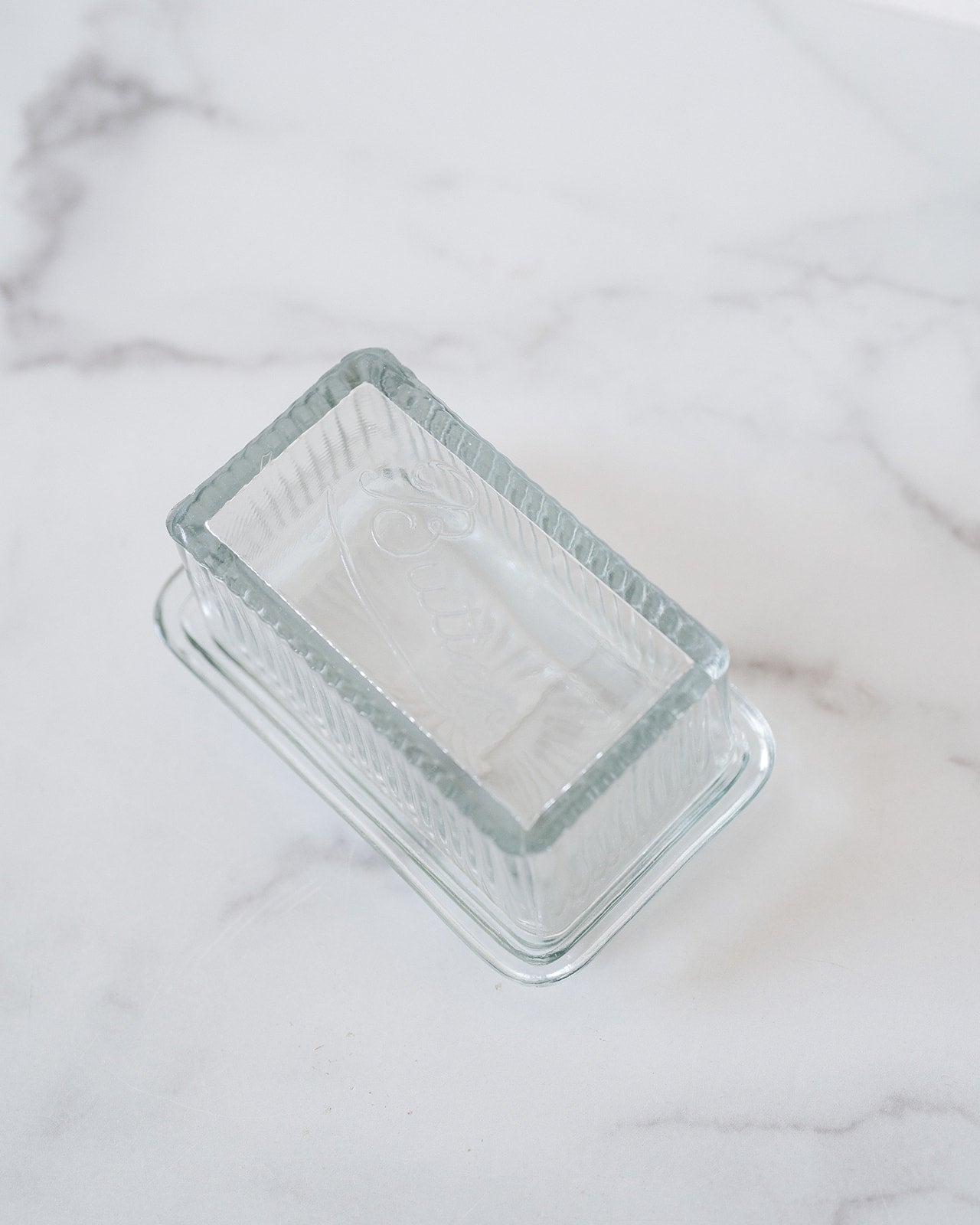 Pressed Glass Butter Dish
