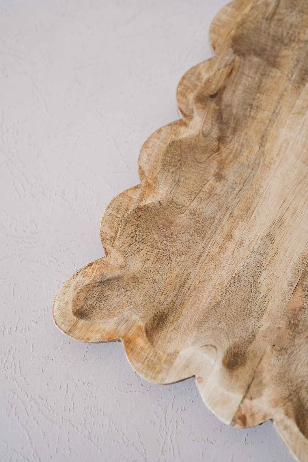 Mango Wood Tray w/ Scalloped Edge