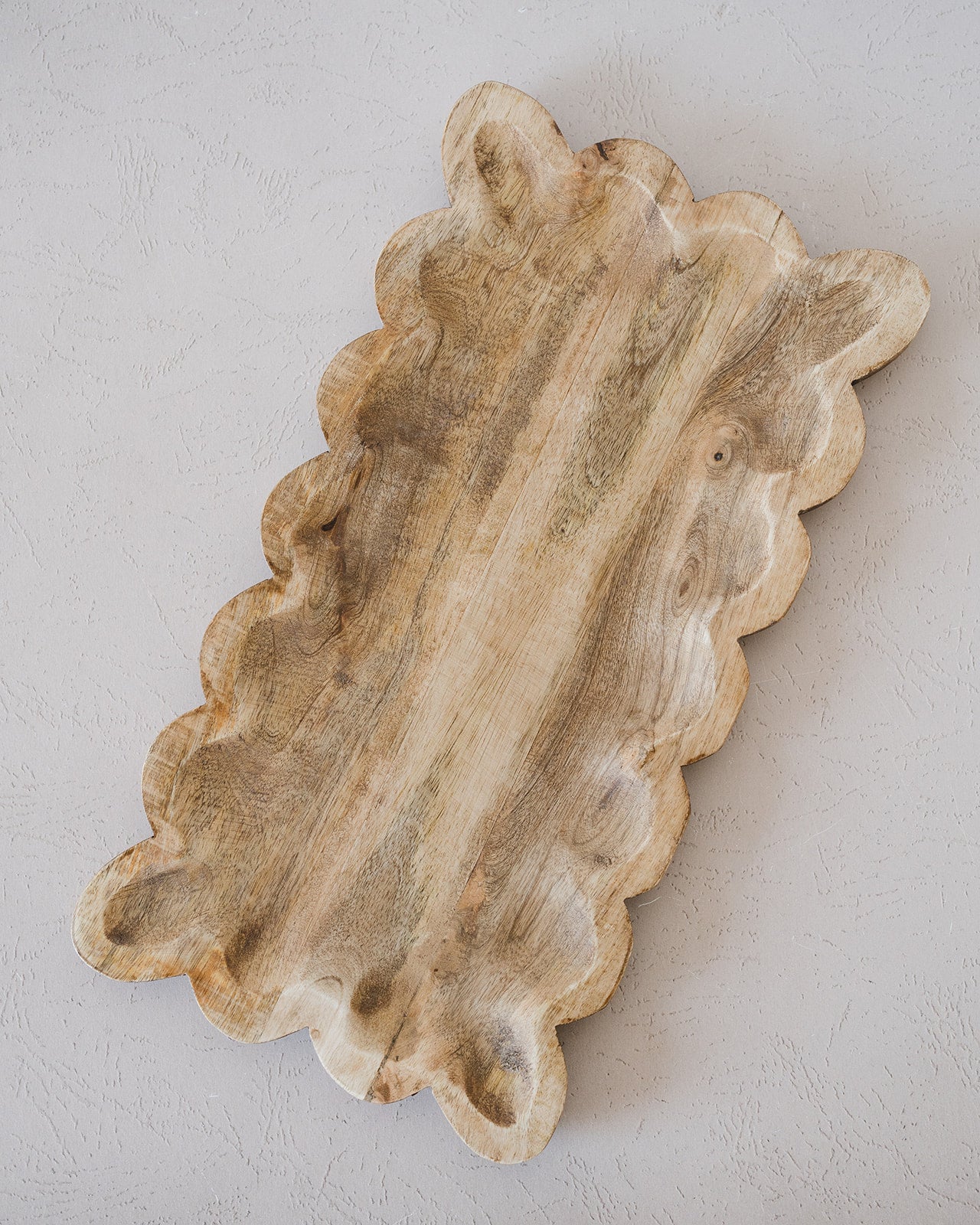 Mango Wood Tray w/ Scalloped Edge
