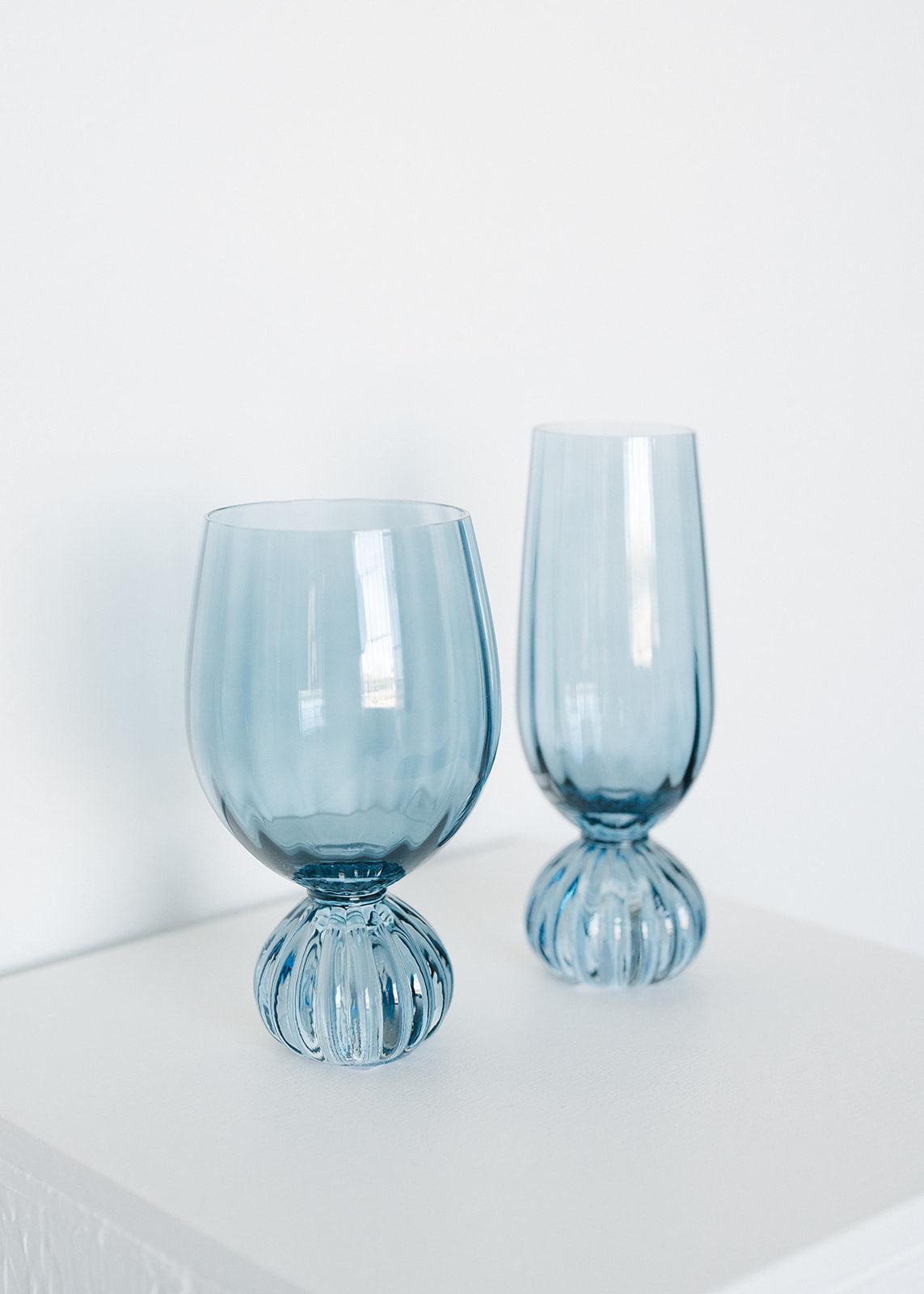 Blue Footed Wine Glass