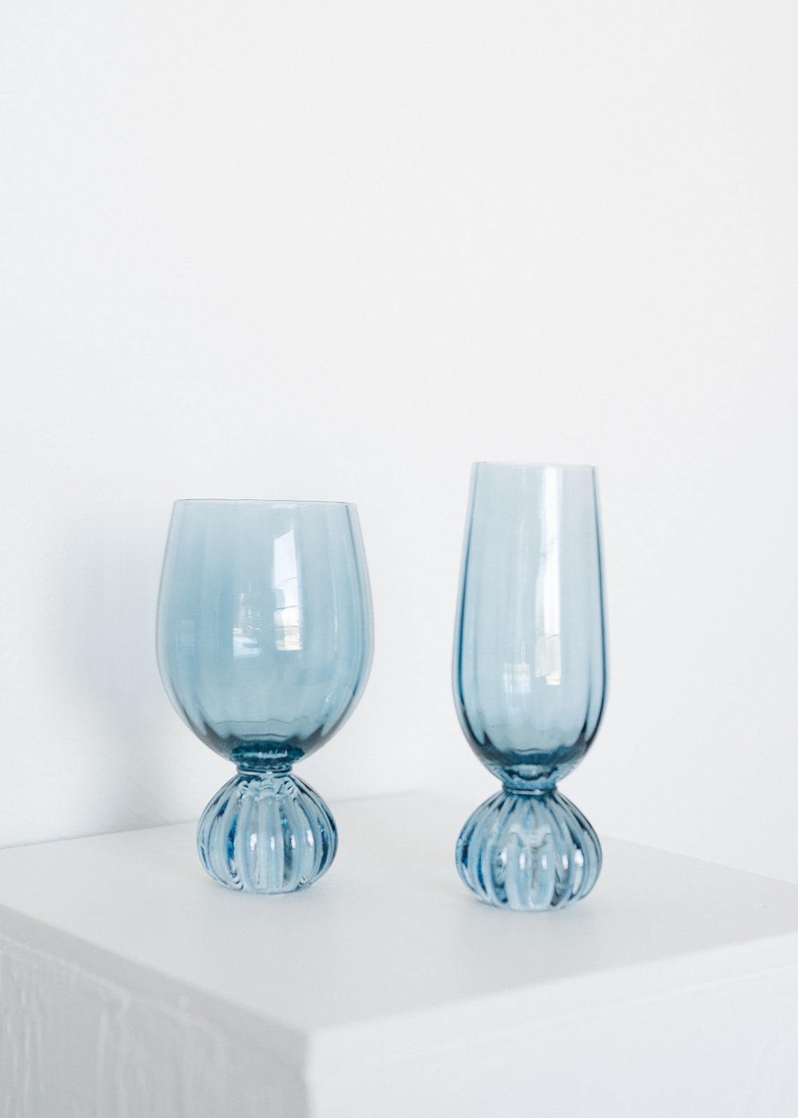 Blue Footed Wine Glass