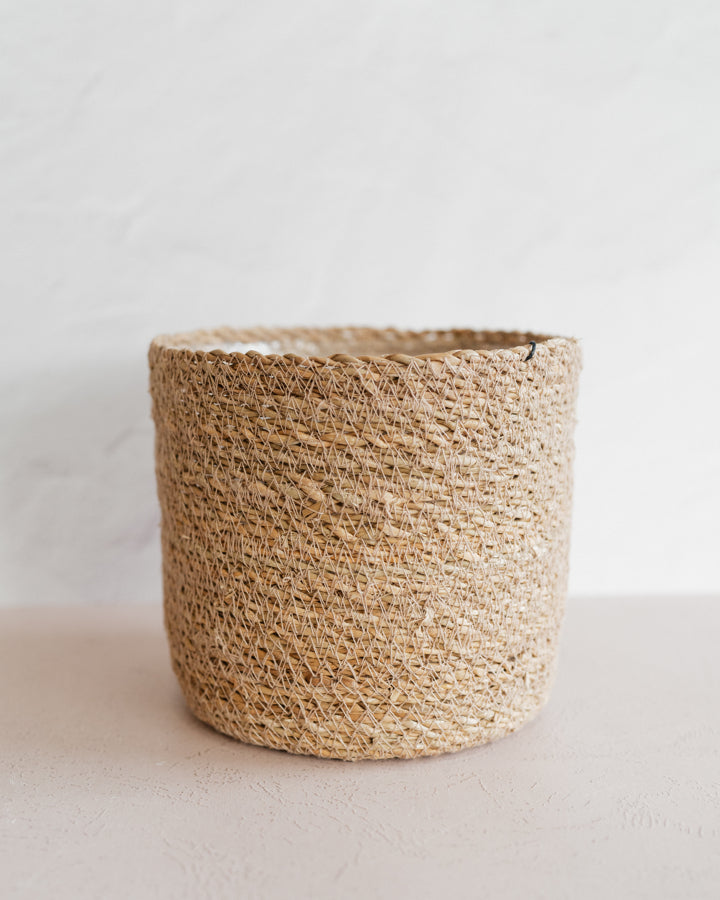 Hand-Woven Baskets with Plastic Lining