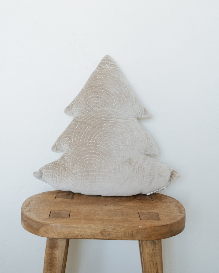 Cotton Velvet Tree Shaped Pillow with Hand