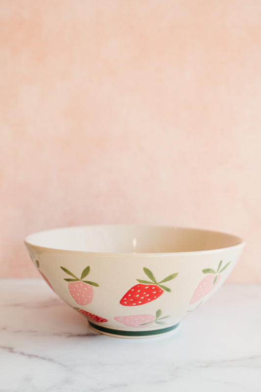 Stoneware Strawberry Bowl