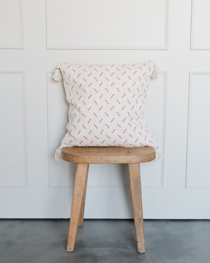 Red Dot Pillow w/ Tassels