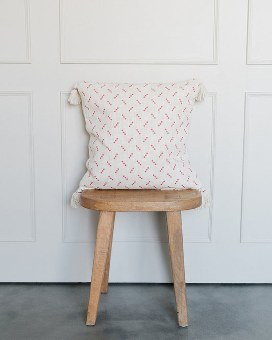 Red Dot Pillow w/ Tassels