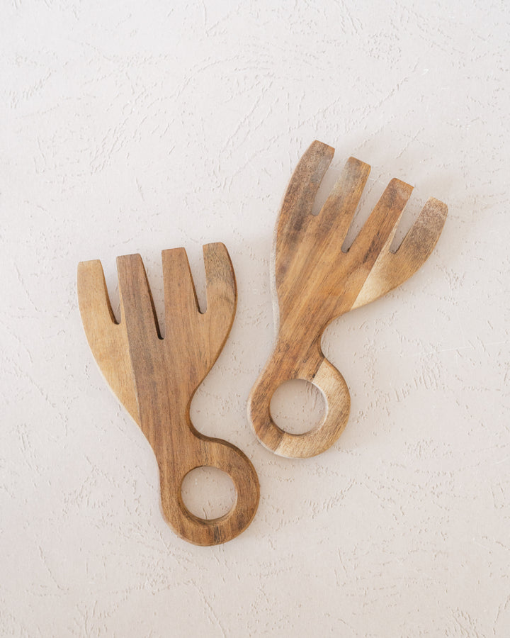 Claw Acacia Wood Salad Servers