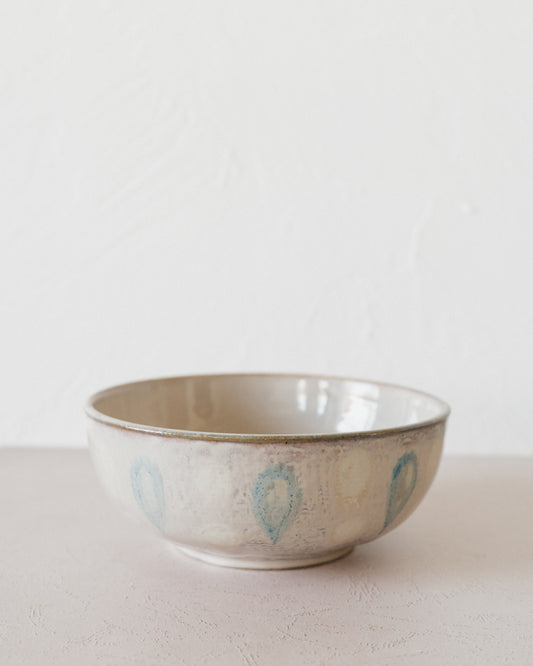 Hand-Painted Stoneware Serving Bow