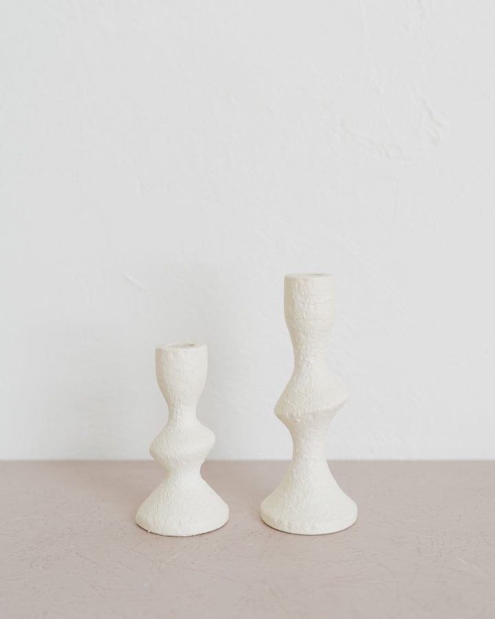 Ivory Volcano Twist Taper Holder