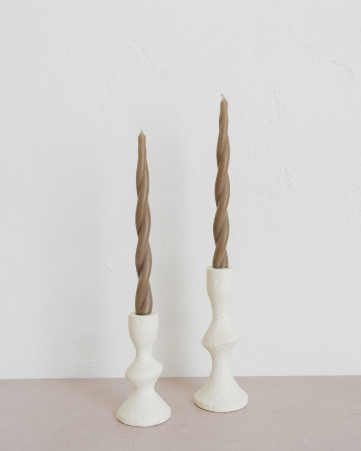 Ivory Volcano Twist Taper Holder