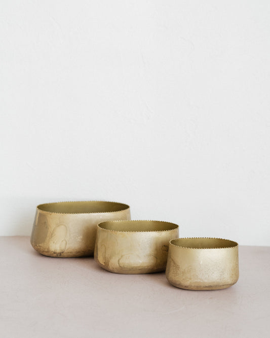 Metal Planters w/ Beaded Edge