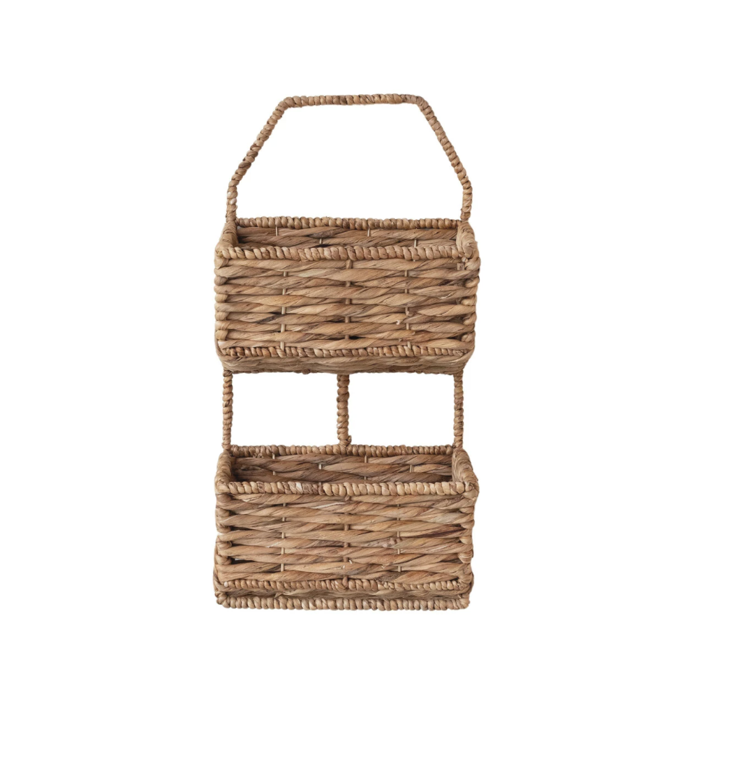 Hyacinth 2 Tier Wall Basket