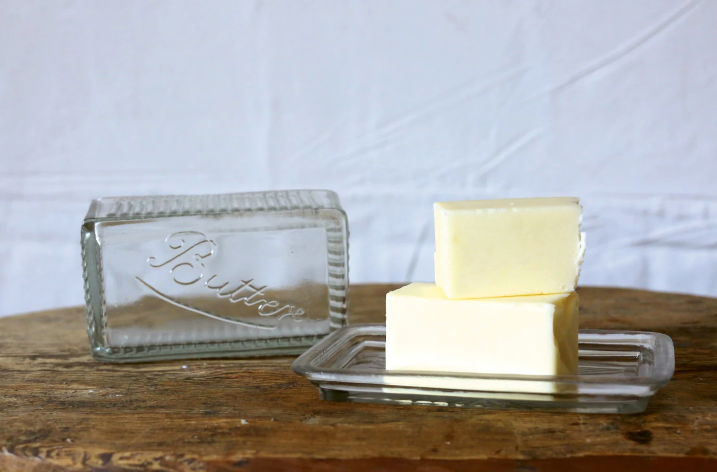 Pressed Glass Butter Dish