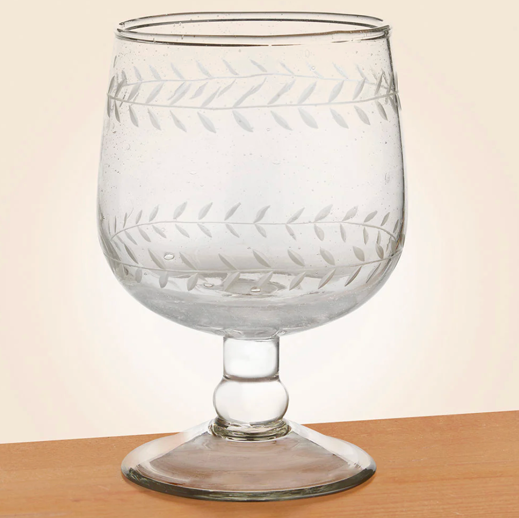 Tuscan Hand Made & Etched Red Wine Glass
