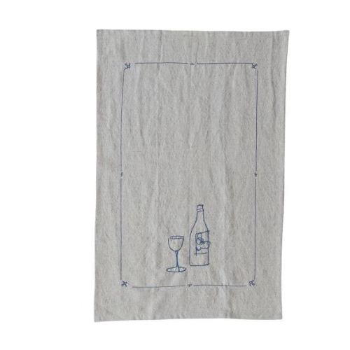 Embroidered Sketch Tea Towel