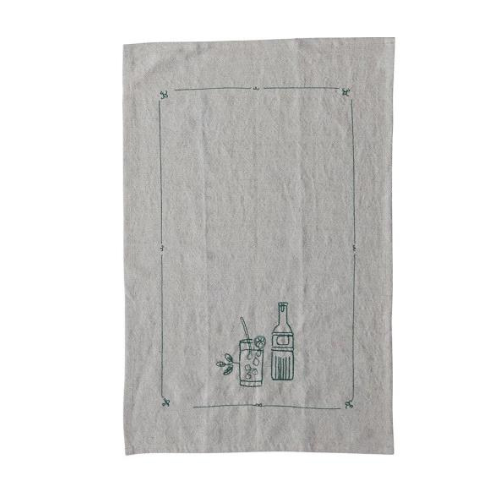 Embroidered Sketch Tea Towel