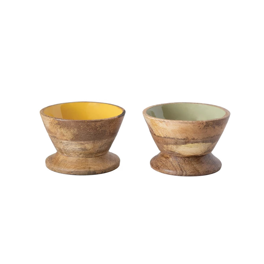Mango Wood Footed Bowl 4"