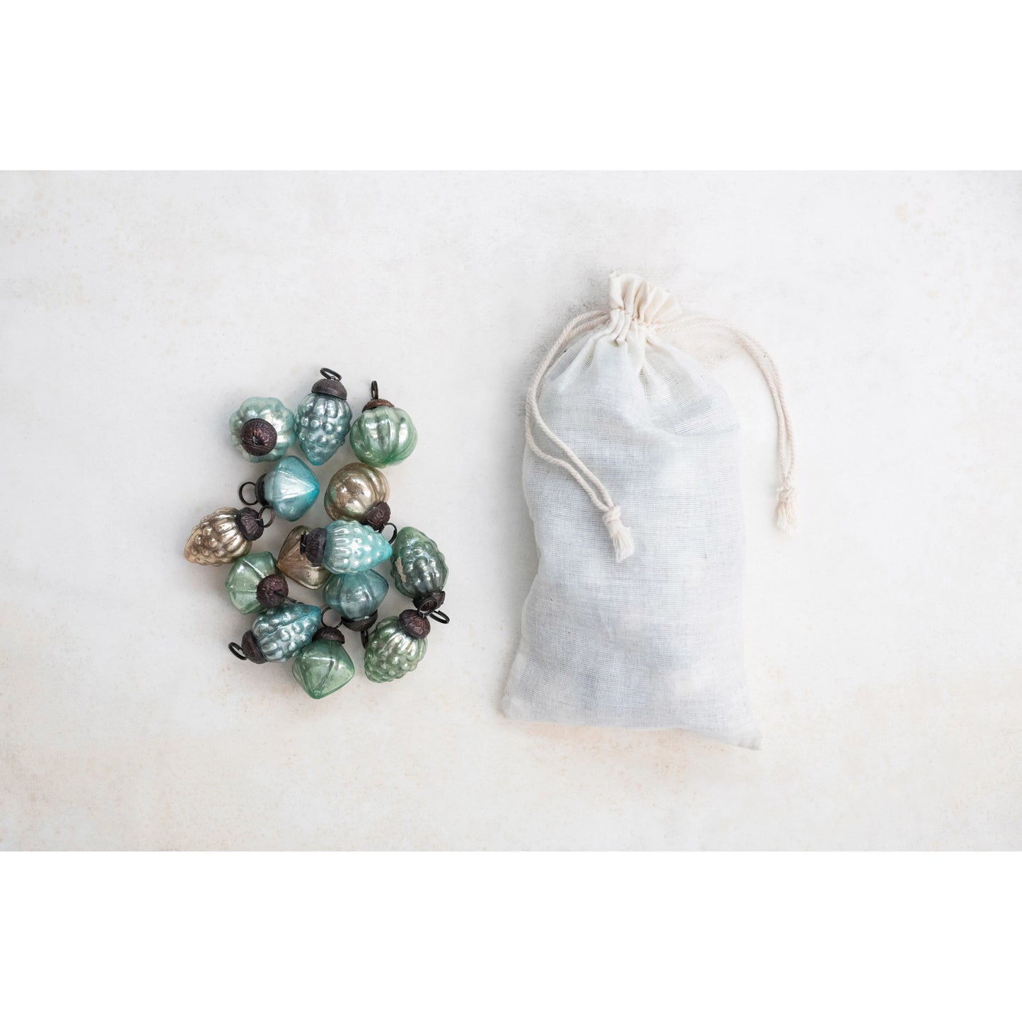 Embossed Mercury Ornaments s/36
