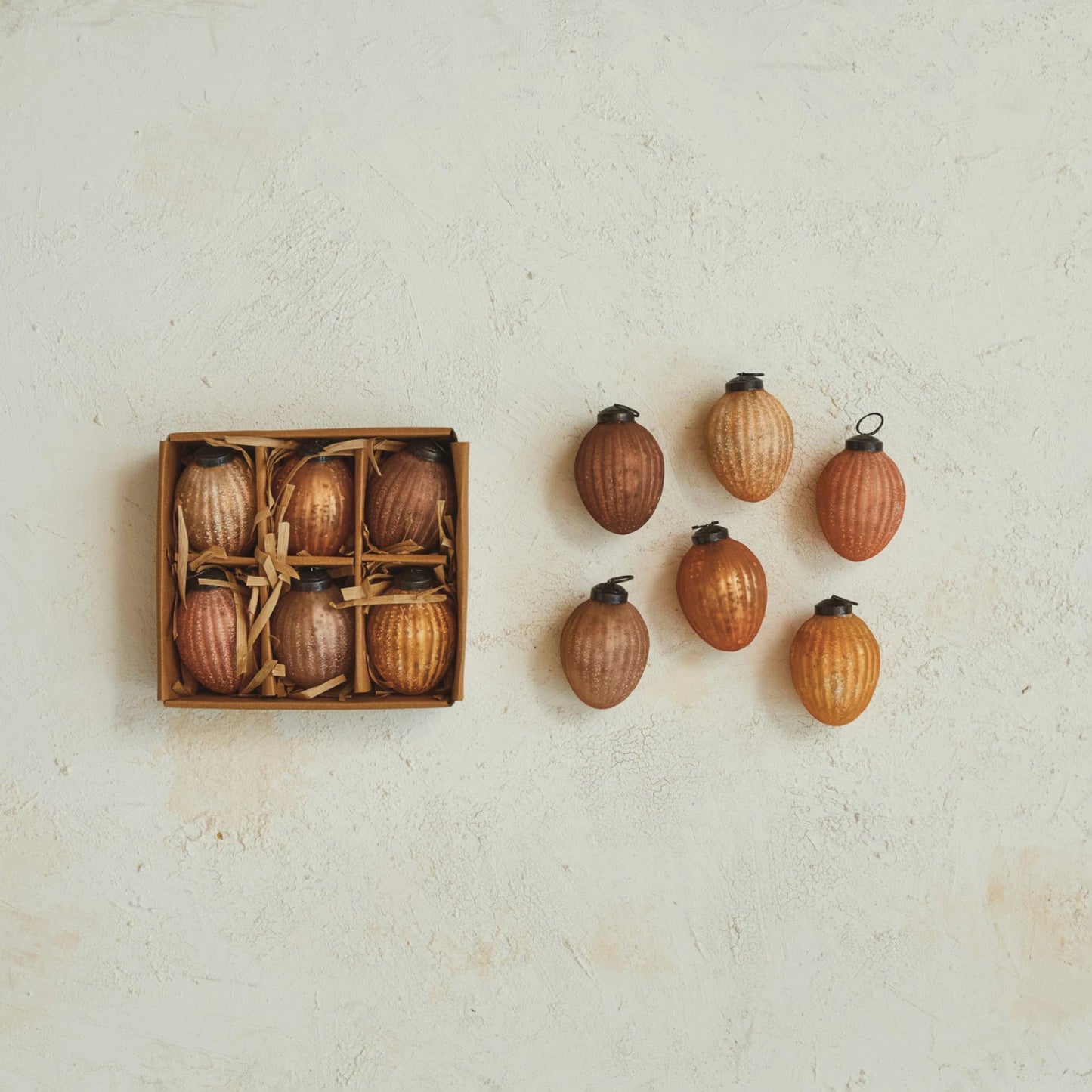 Frosted Glass Ornaments s/6