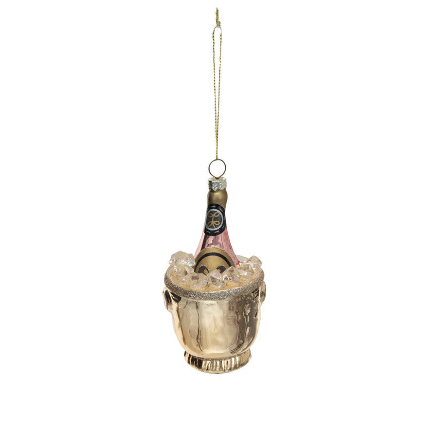 Pink and Gold Ice Bucket Ornament