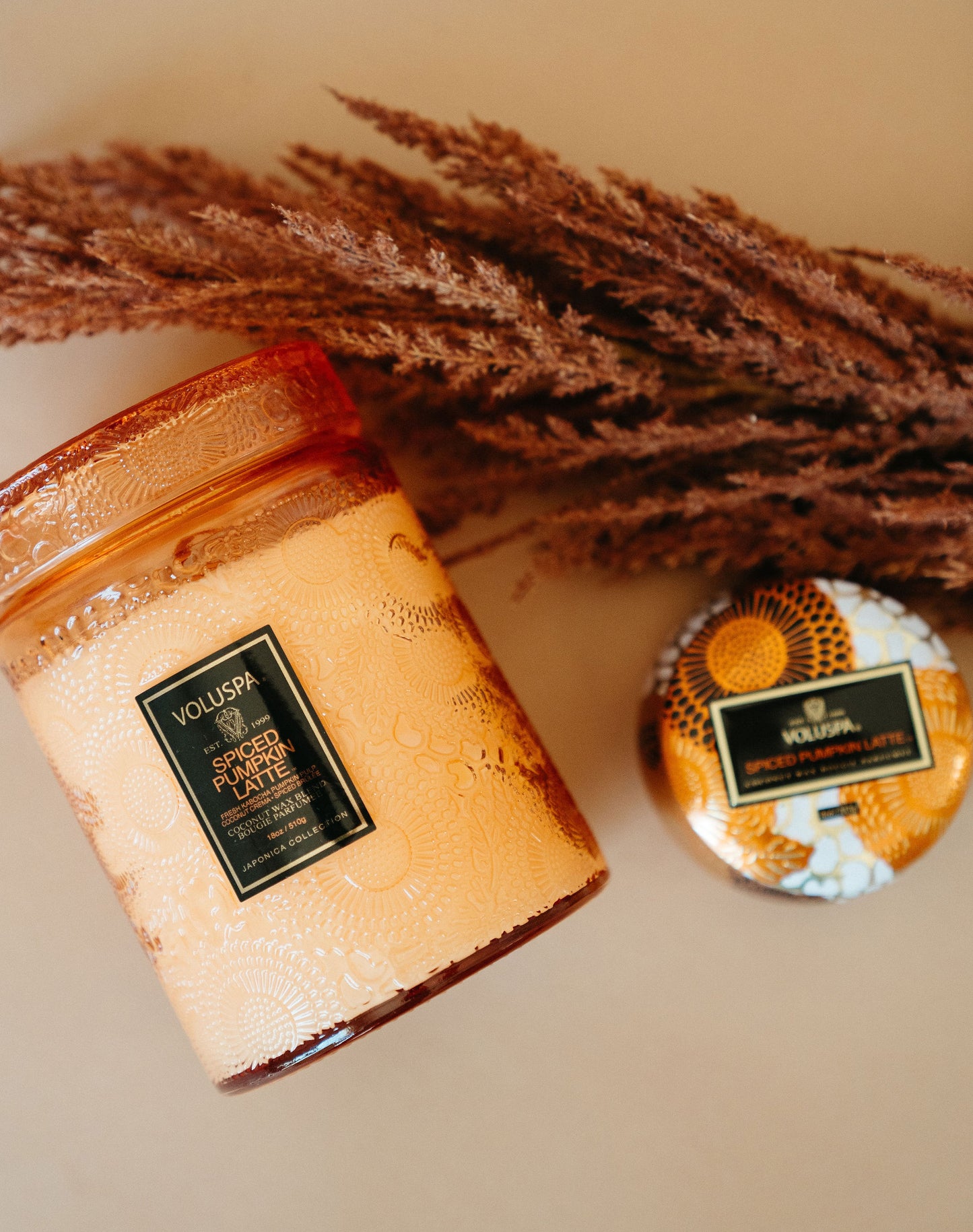 Large Spiced Pumpkin Latte Candle