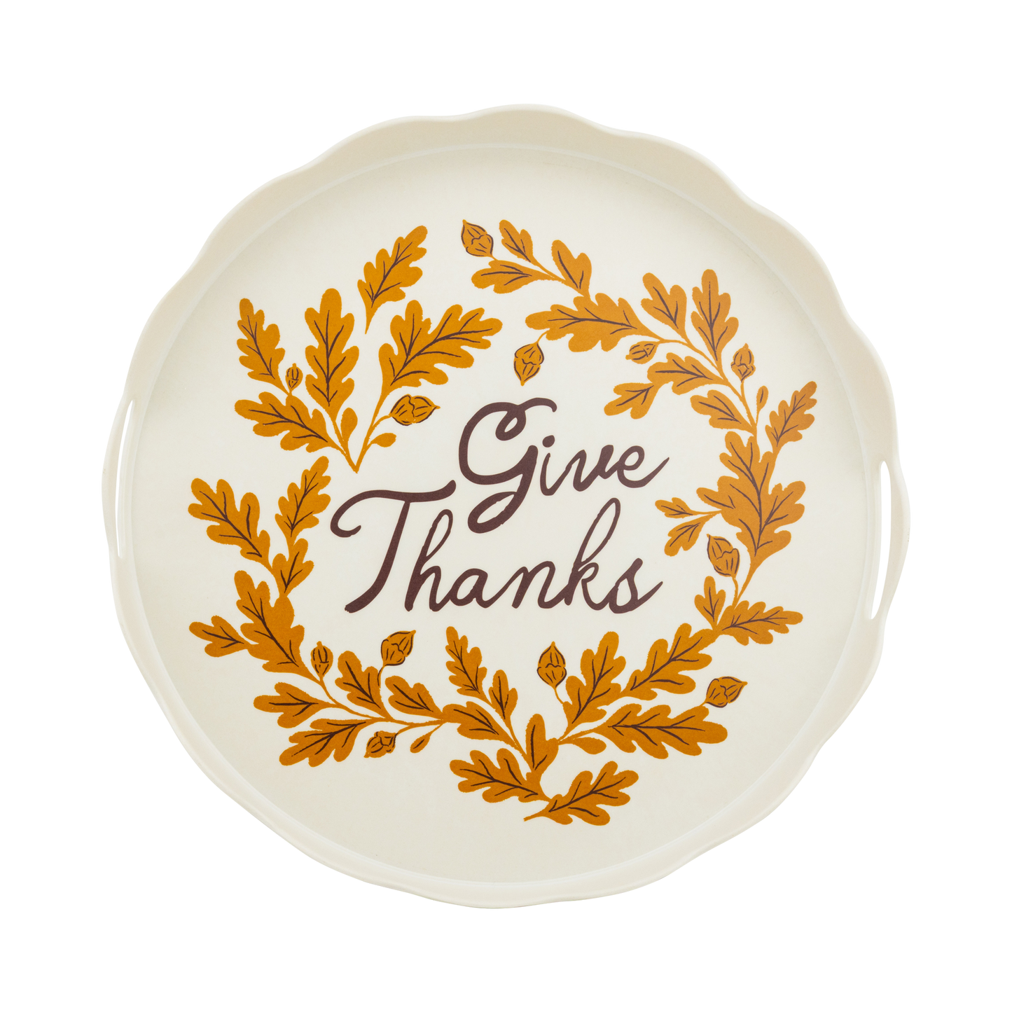 THF1Give Thanks Round Bamboo Tray