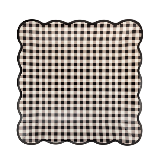 Black Gingham 10" Plate