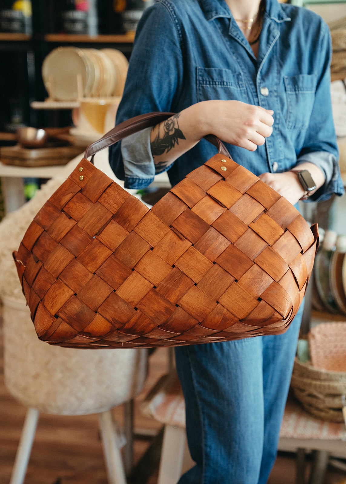 Woven Basket with Handle