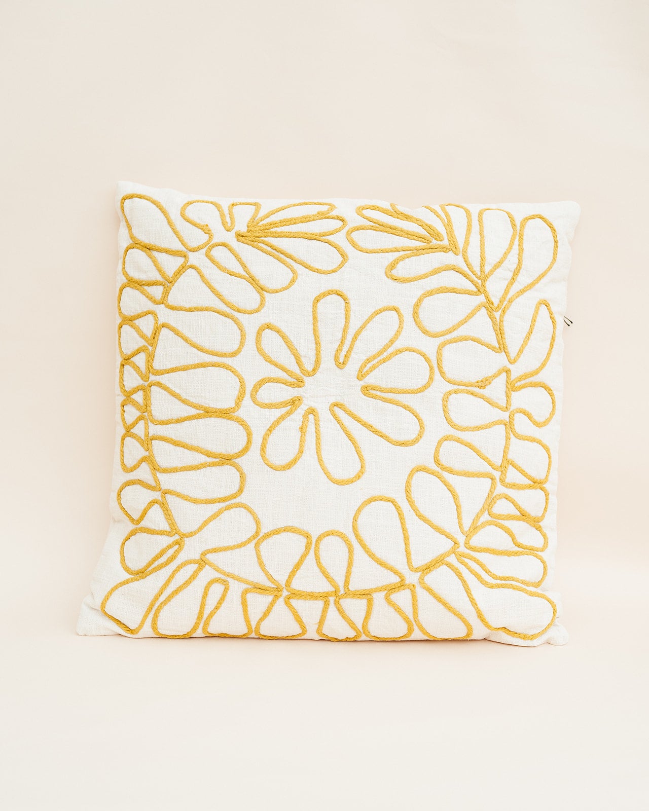 Slub Pillow W/Embroidery