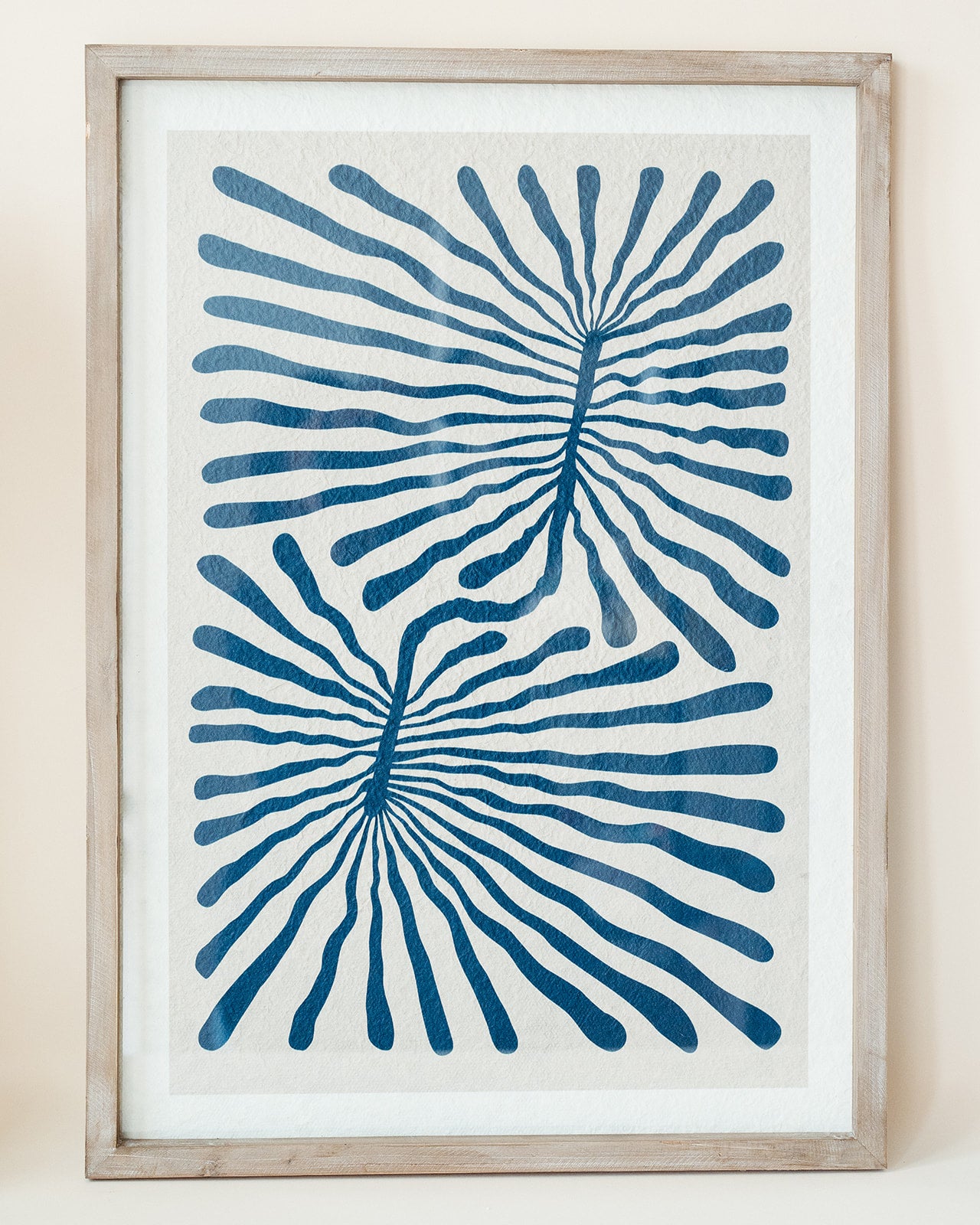 Blue & Beige Abstract Wall Decor
