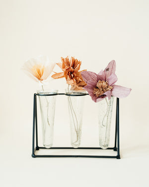 Metal Stand Glass Vases