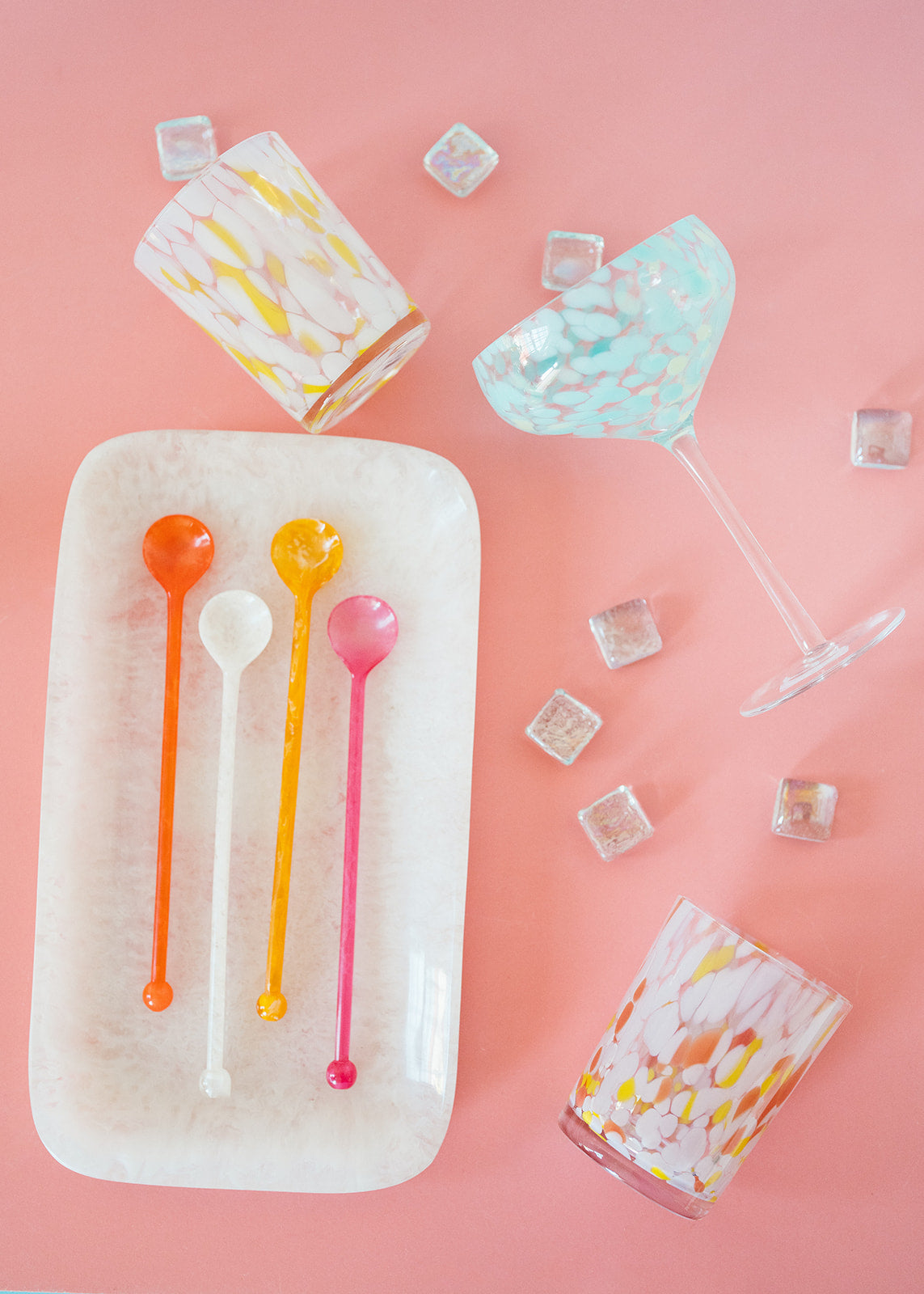 Marbled Pink Resin Tray