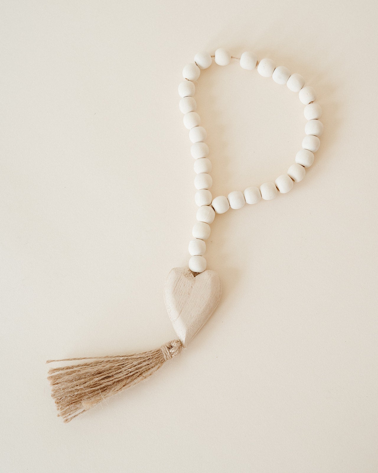 Wood Beads with Heart