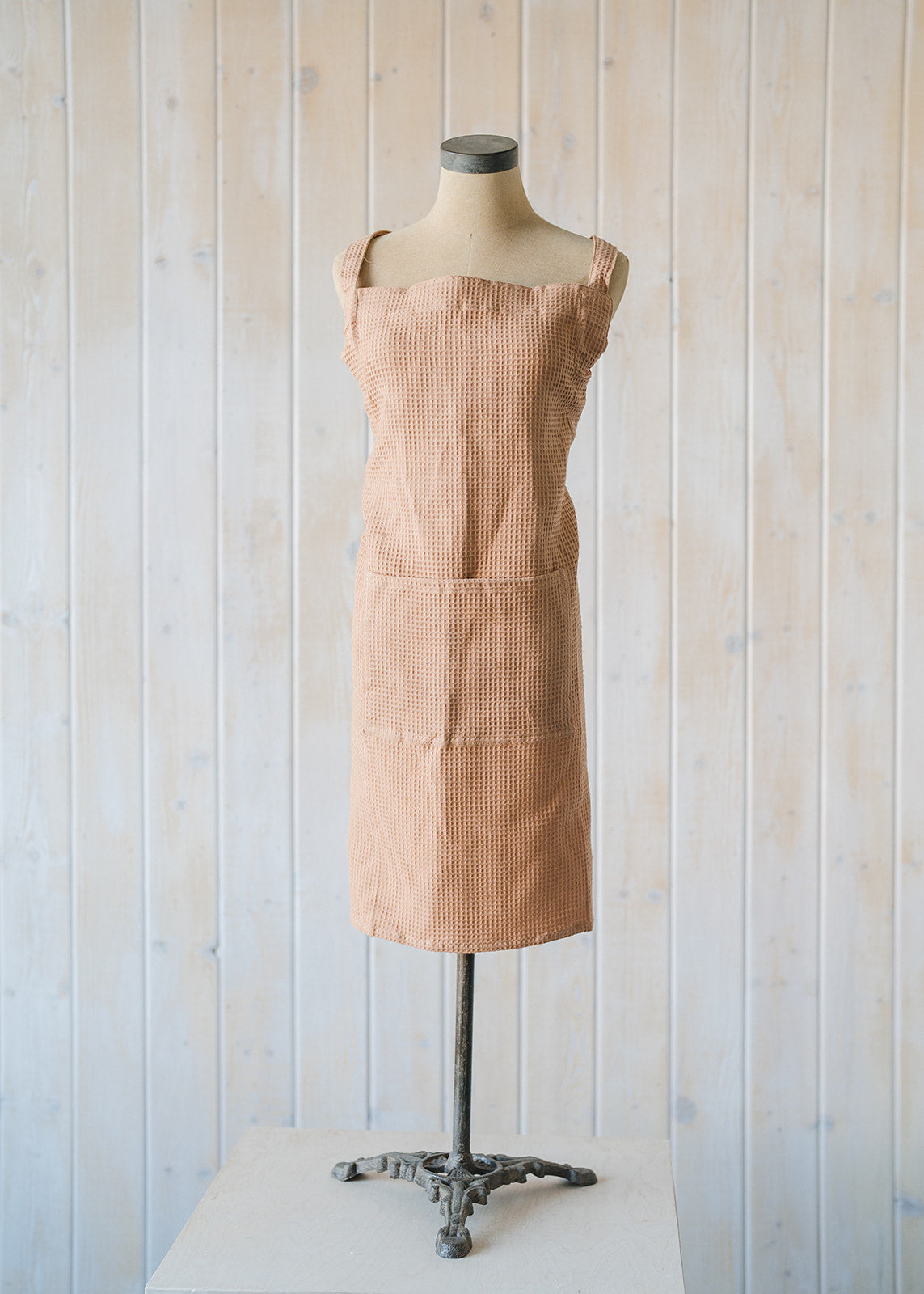 Cotton Waffle Apron w/Pocket