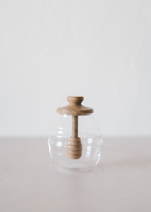 Glass Honey Jar w/ Wood Lid