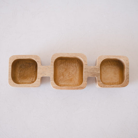 Mango Wood 3 Sectioned Dish