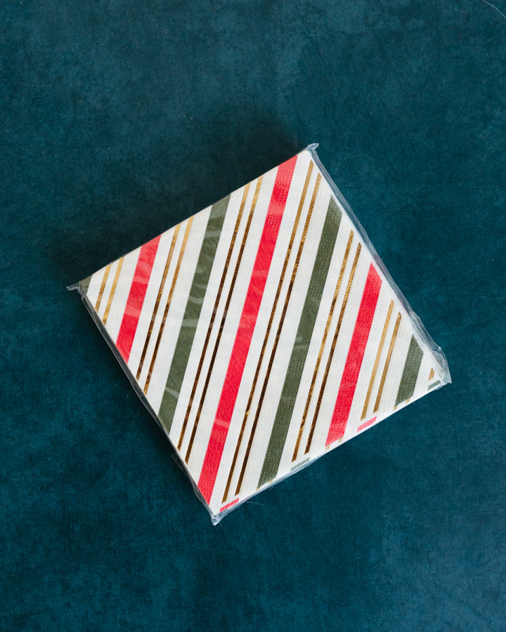 Foil Christmas Striped Napkin