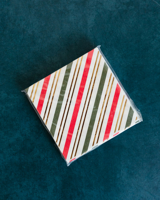 Foil Christmas Striped Napkin
