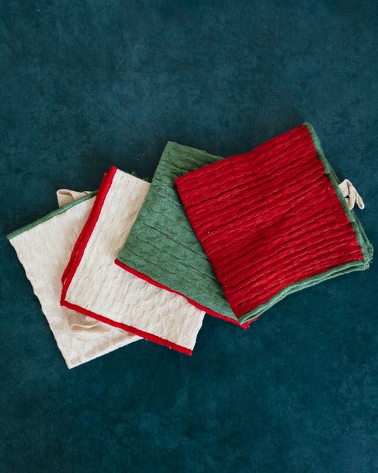 Waffle Weave Dish Cloths, Set of 4