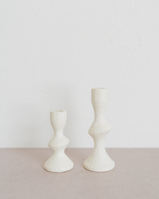 Ivory Volcano Twist Taper Holder