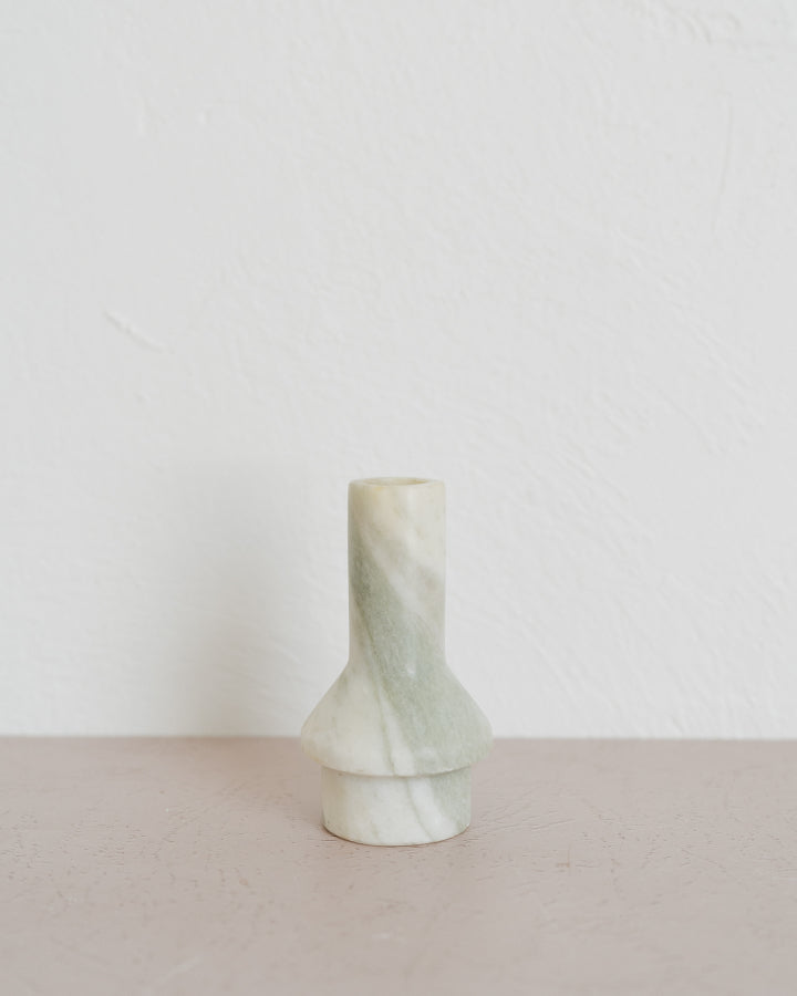 Green Melange Marble Taper Holder