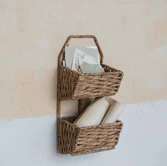 Hyacinth 2 Tier Wall Basket