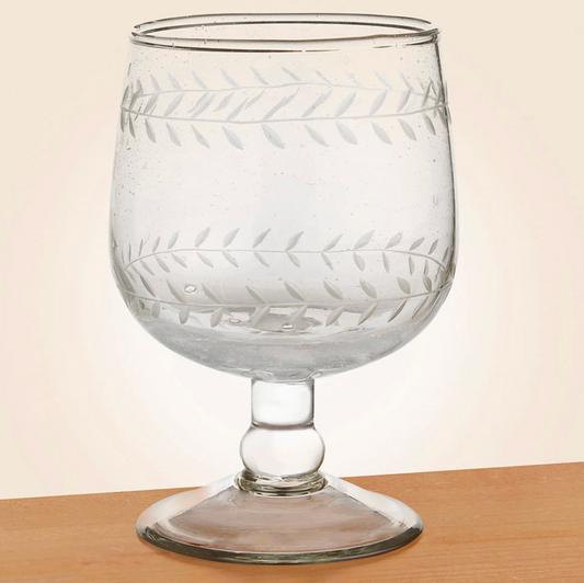 Tuscan Hand Made & Etched Red Wine Glass