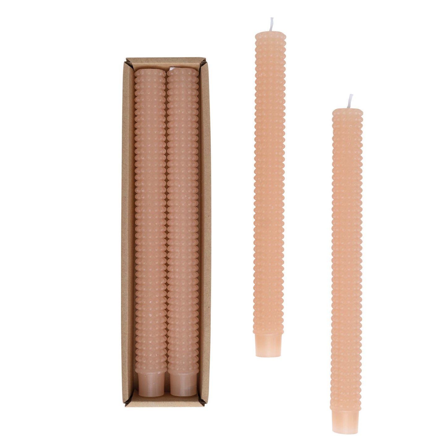 Hobnail Taper Candles s/2